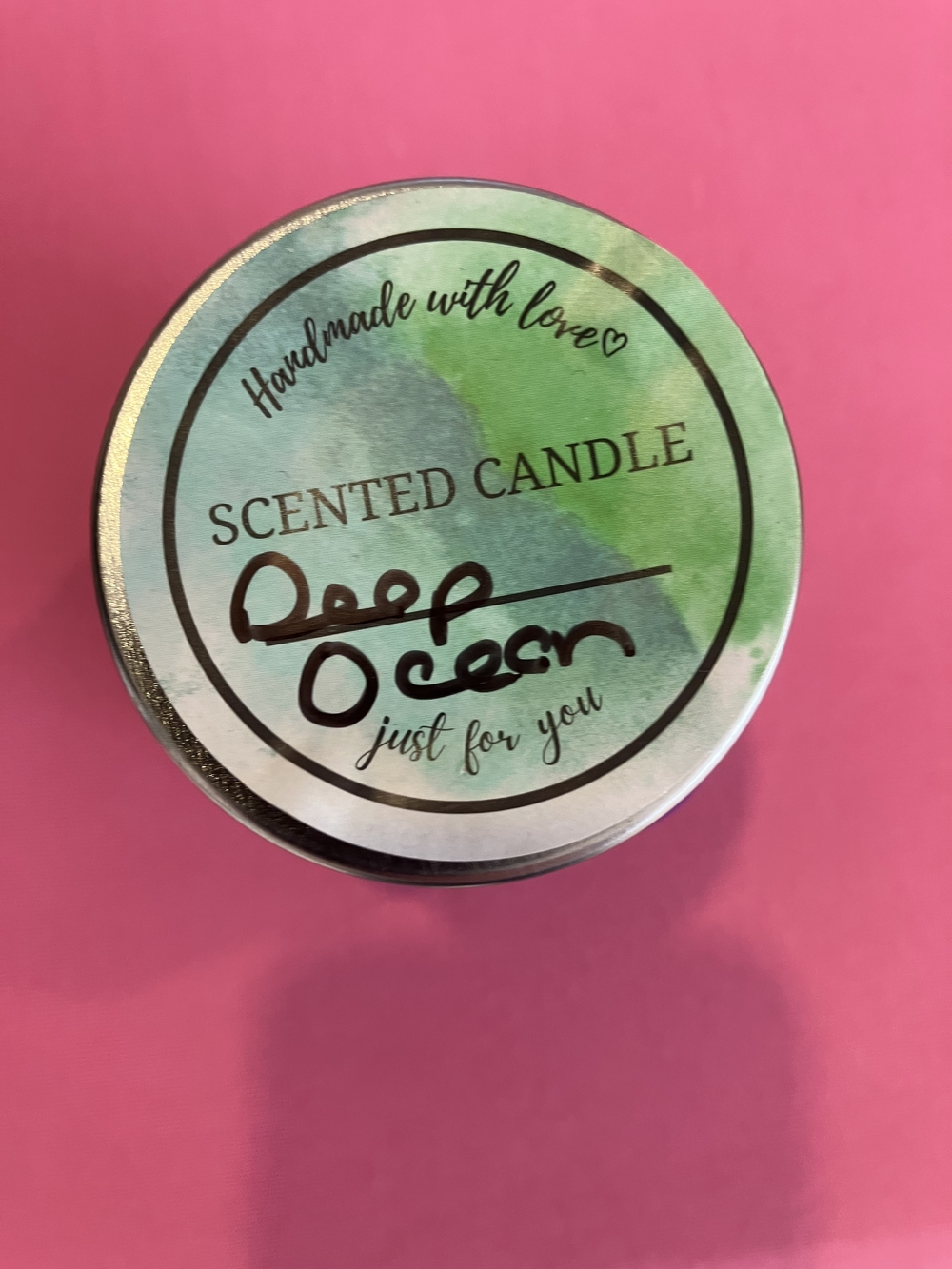 Deep Ocean Scented Candle - Green Tin